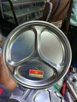 Stainless Steel Partitioned Dinner Plate.
