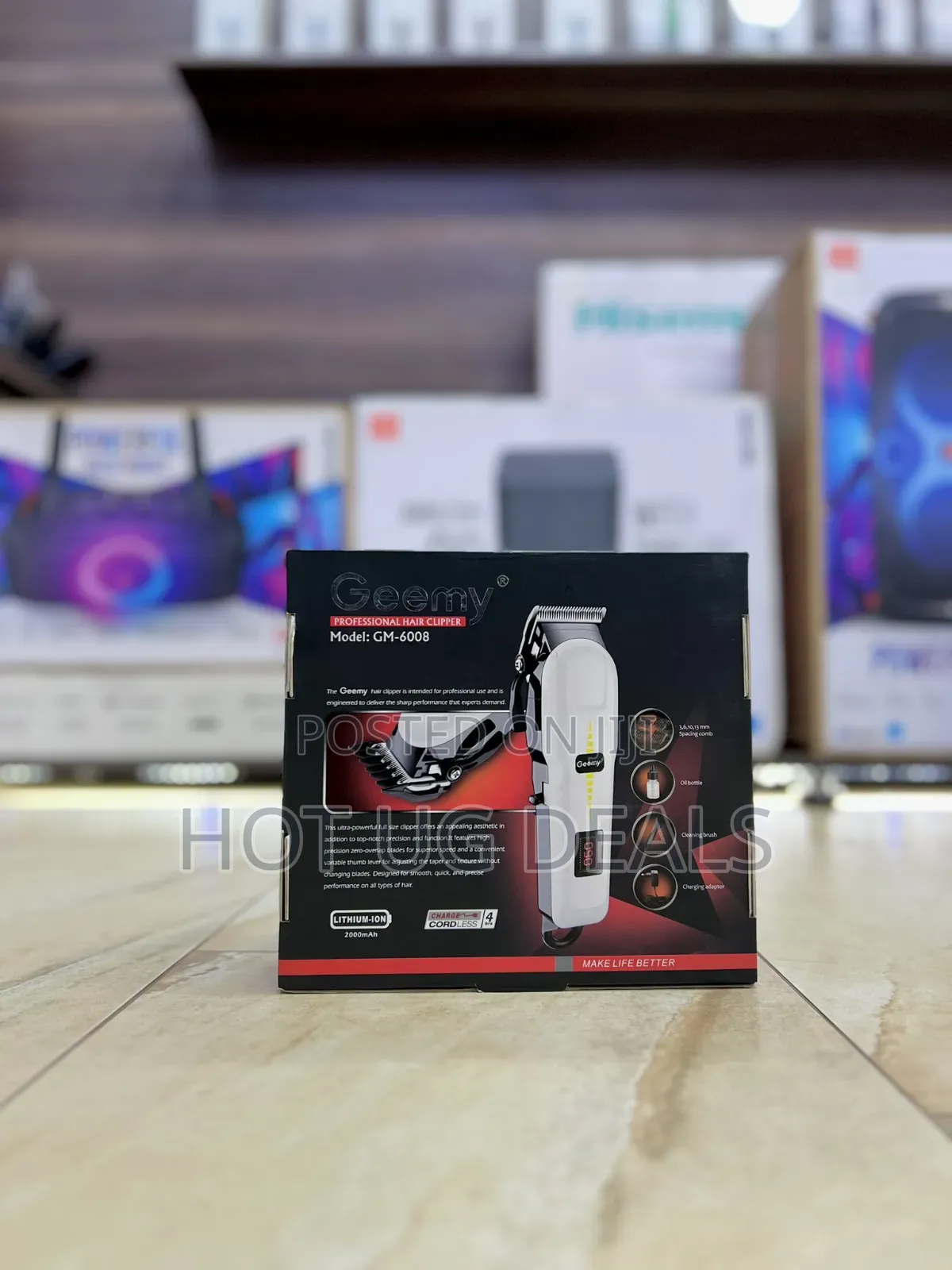 Geemy Rechargeable Cordless Shaving Machine With Battery Indicator