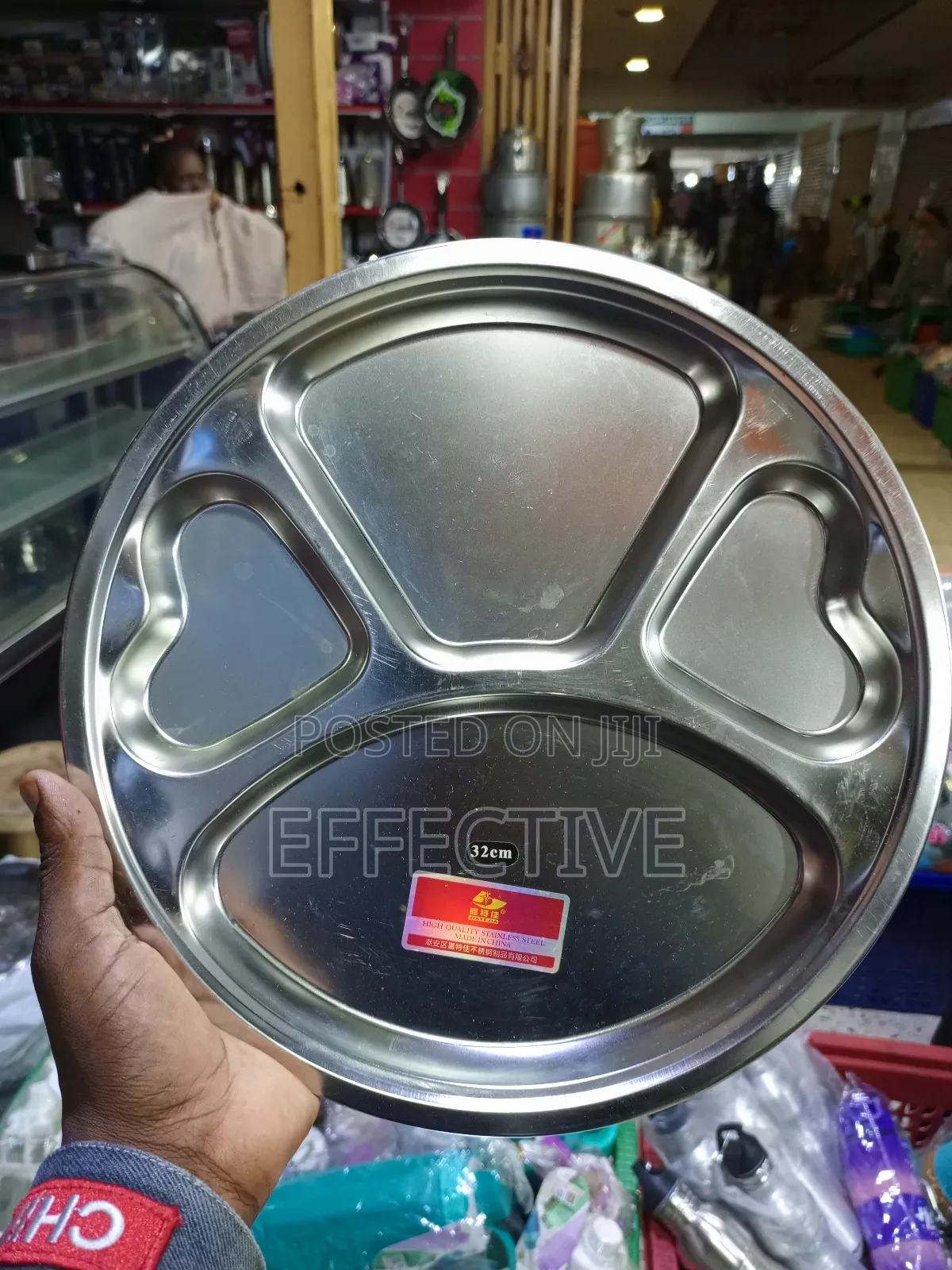 Stainless Steel Partitioned Dinner Plate.