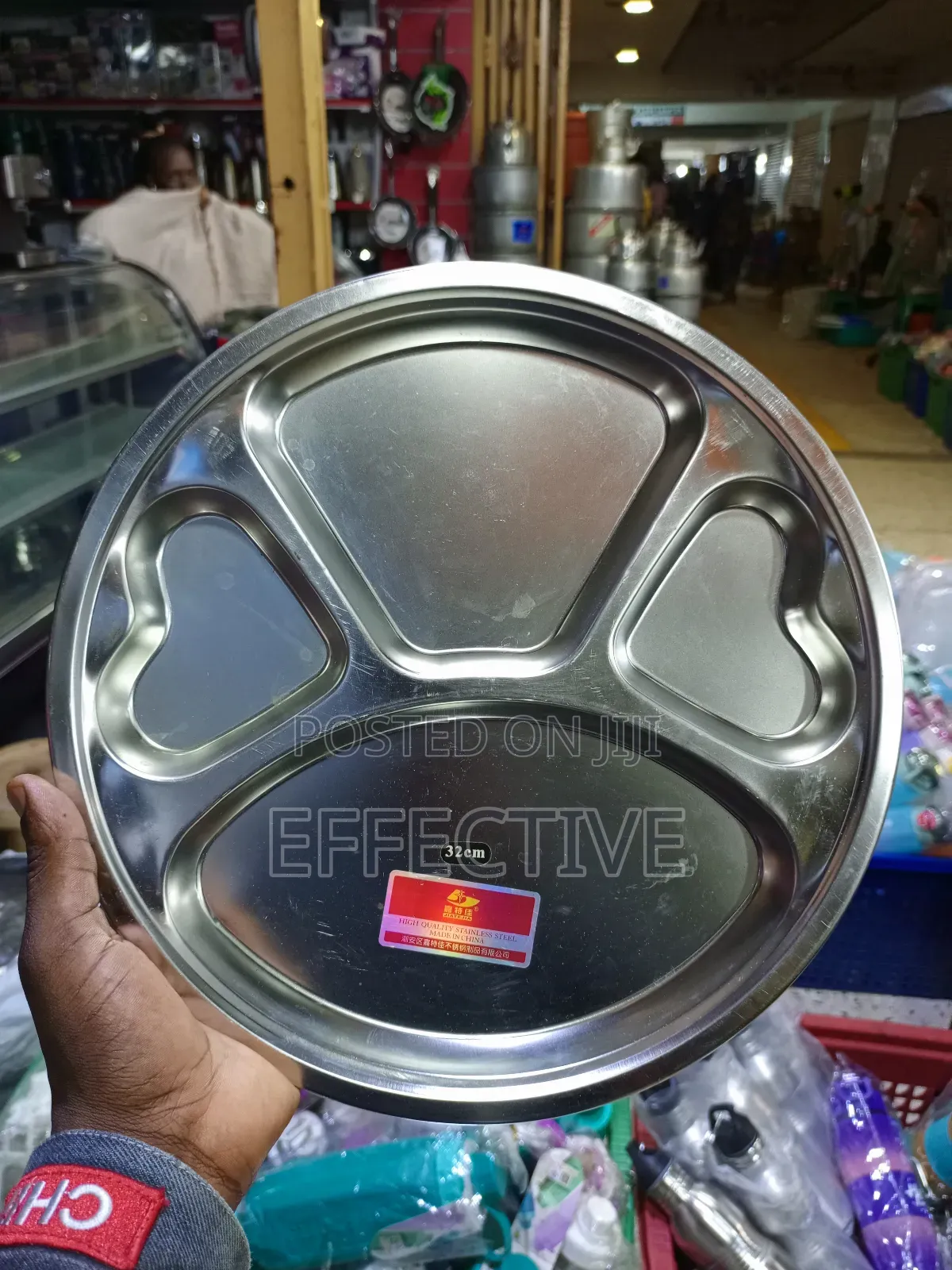 Stainless Steel Partitioned Dinner Plate.
