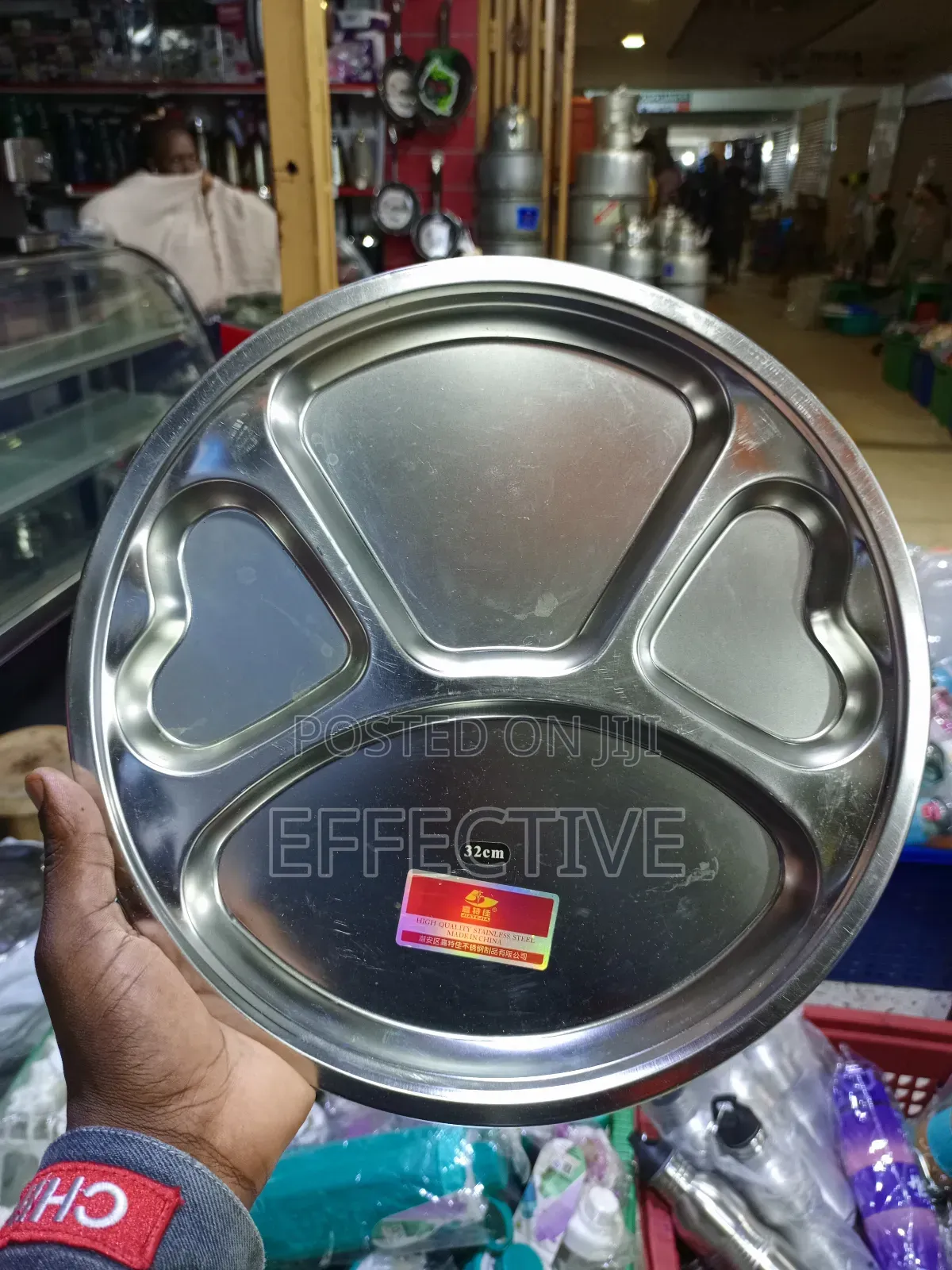 Stainless Steel Partitioned Dinner Plate.