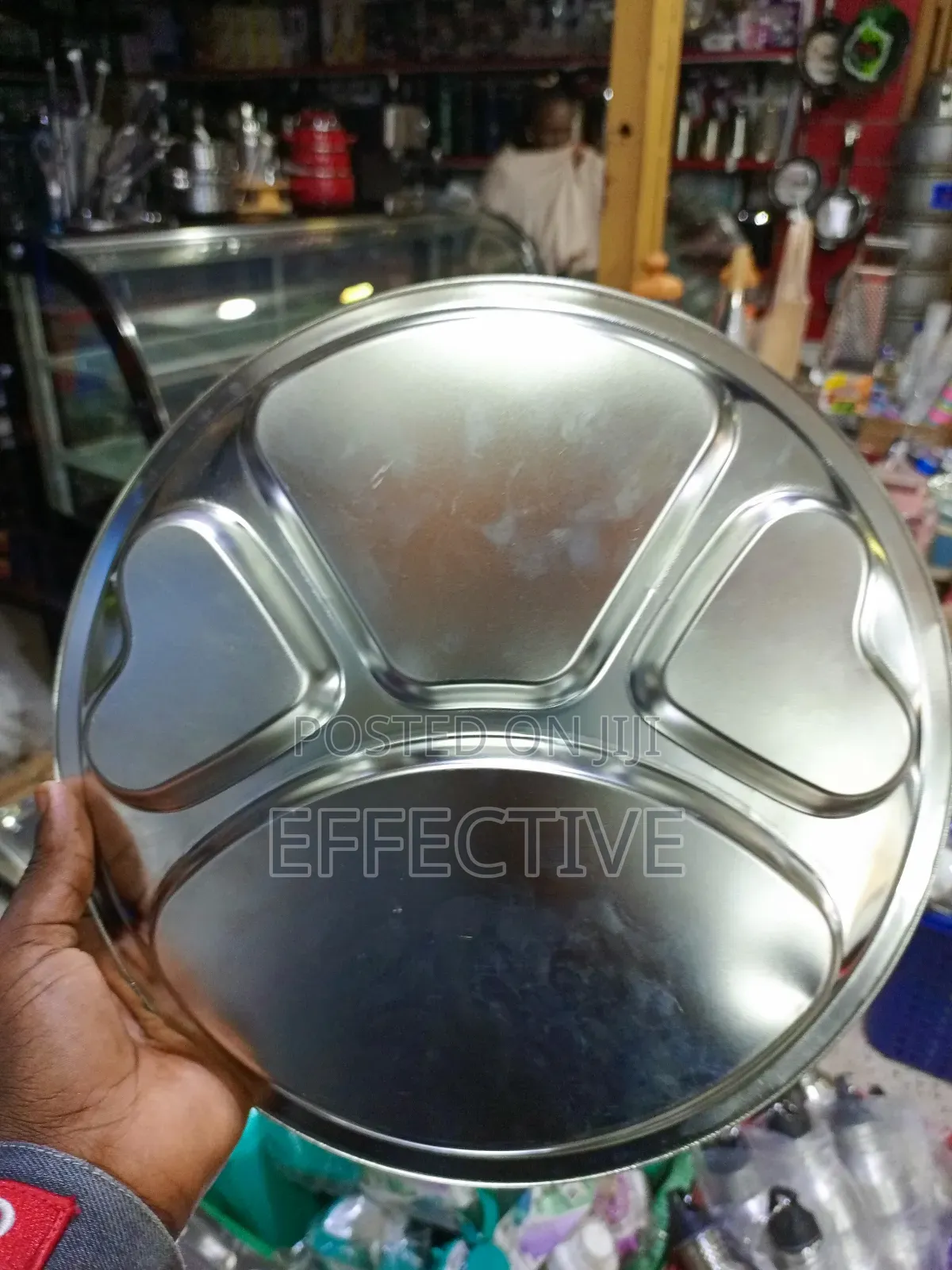 Stainless Steel Partitioned Dinner Plate.
