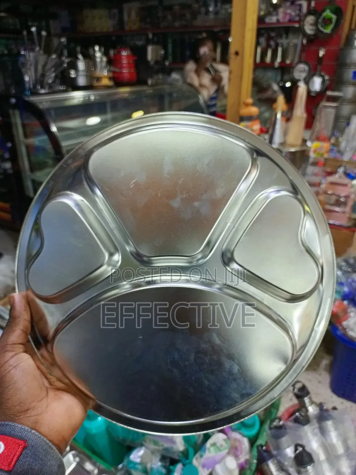 Stainless Steel Partitioned Dinner Plate.