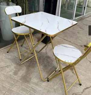 Portable Foldable Marble Table With Chair Set