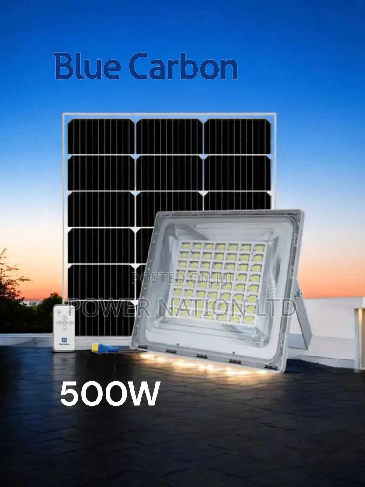 500w Blue Carbon Wawa Solar Flood Light Model5040ip65