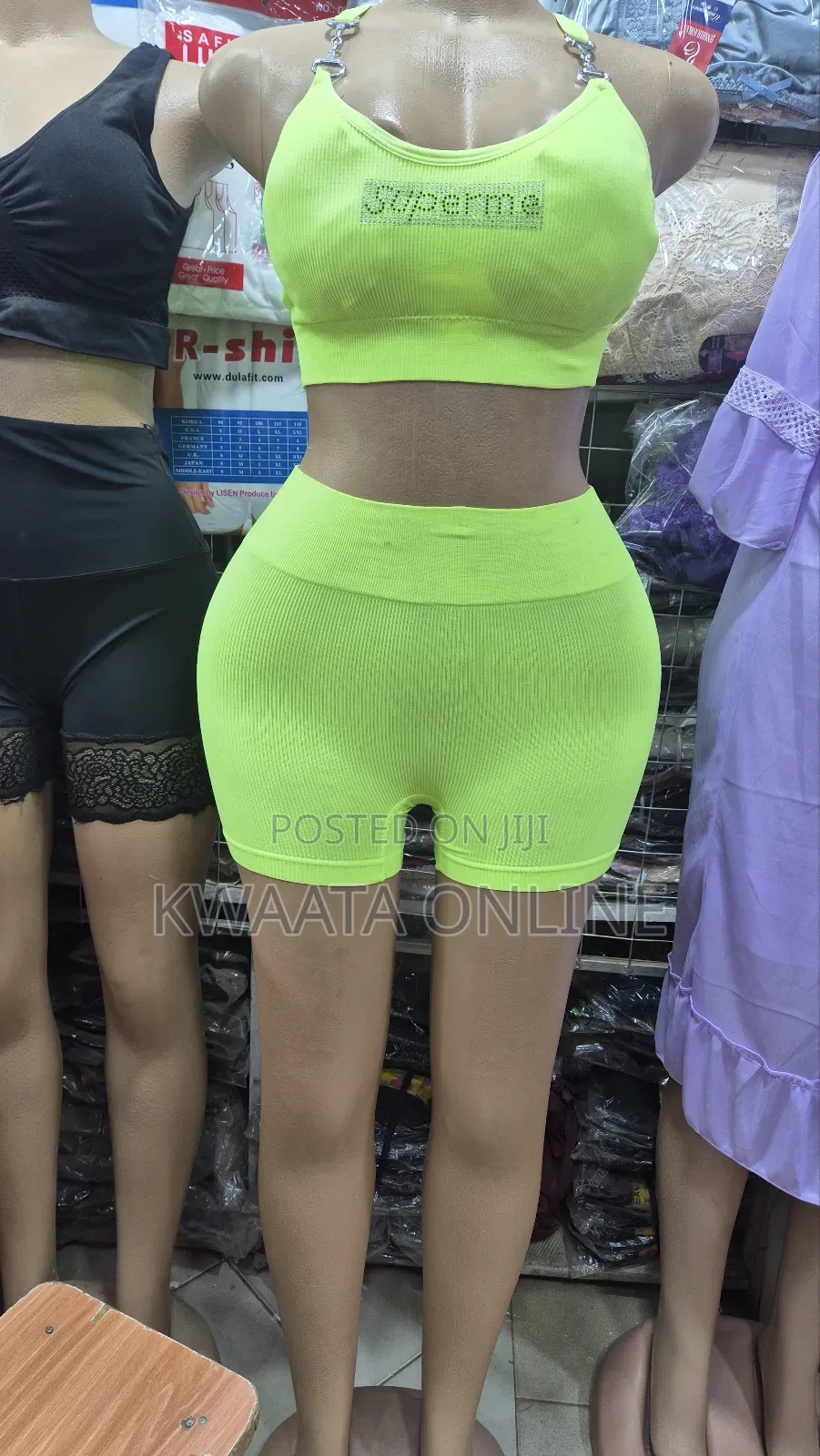 Seamless Ribbed Workout Two Piece Gym Sport Crop Tank Tops Bra,Short