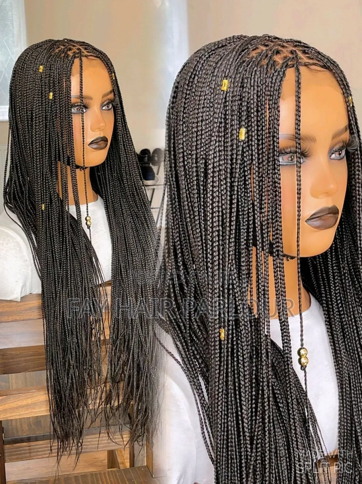 Glueless Wig. 4 by 4 Closure. Knotless Braids