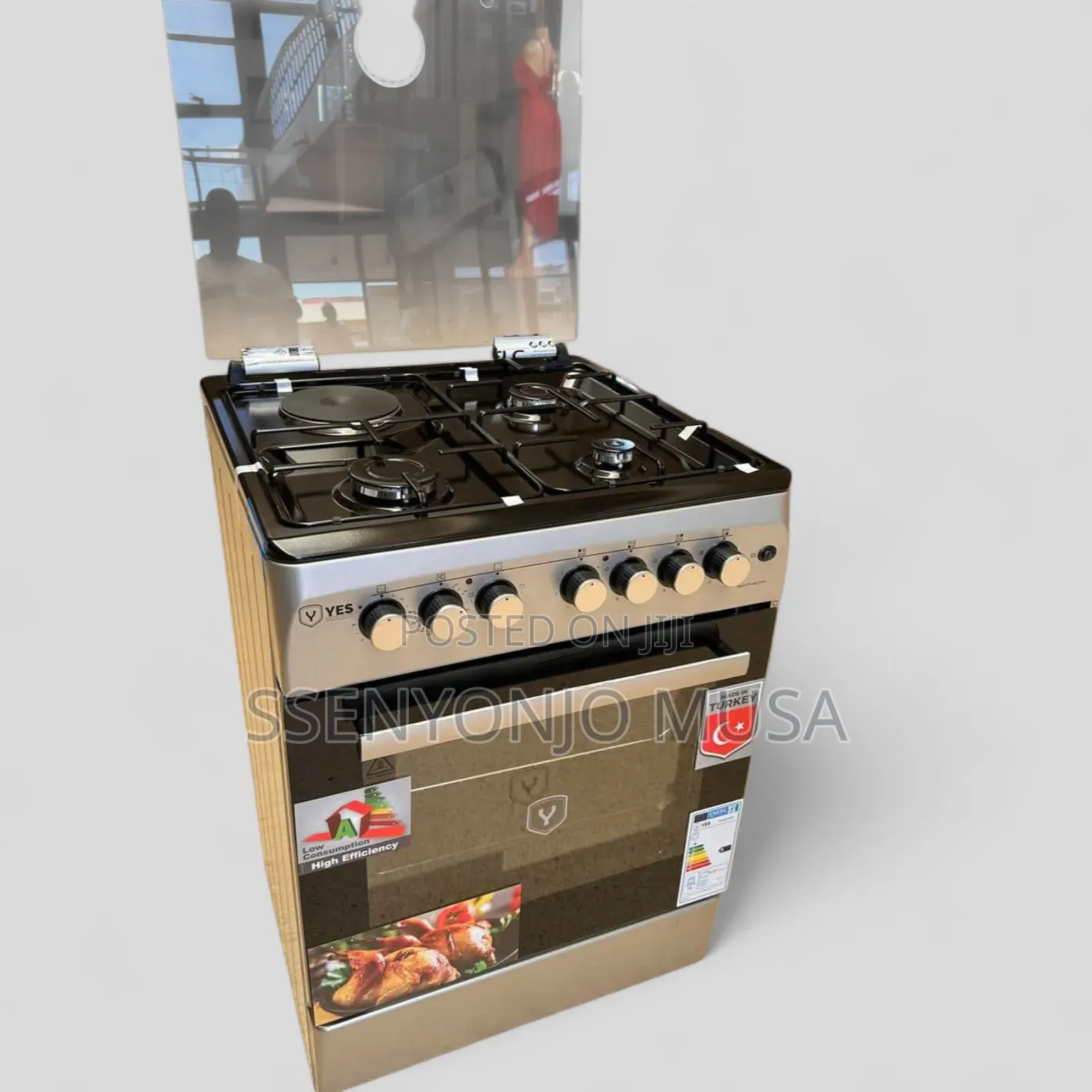 Yes Cooker 3gas Burners + 1 Electric Plate,60x60cm,Electric