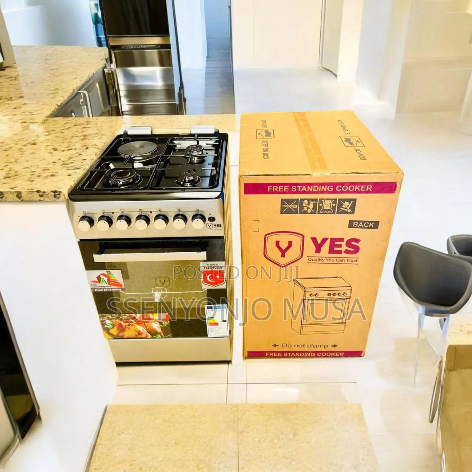 Yes Cooker 3gas Burners + 1 Electric Plate,60x60cm,Electric