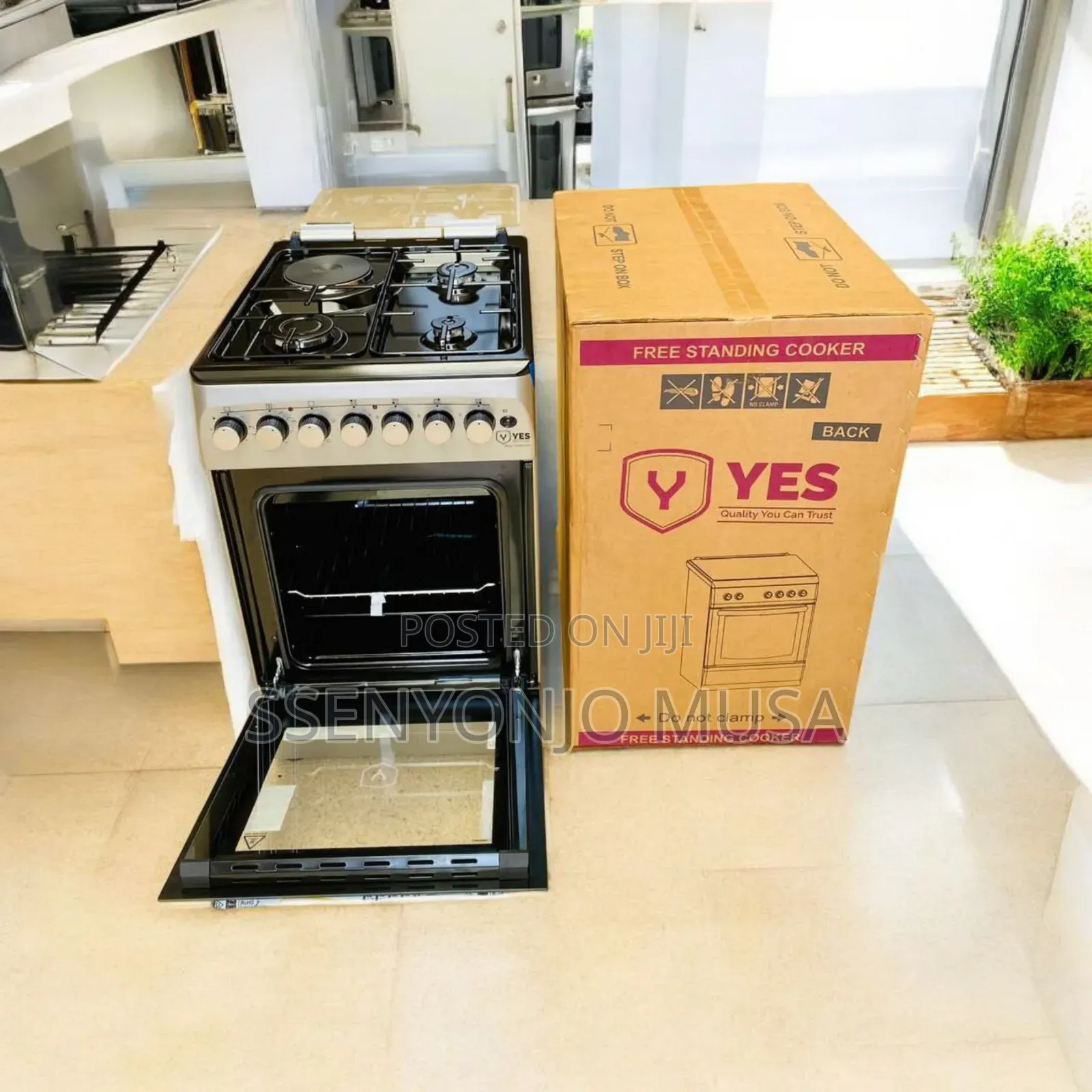 Yes Cooker 3gas Burners + 1 Electric Plate,60x60cm,Electric