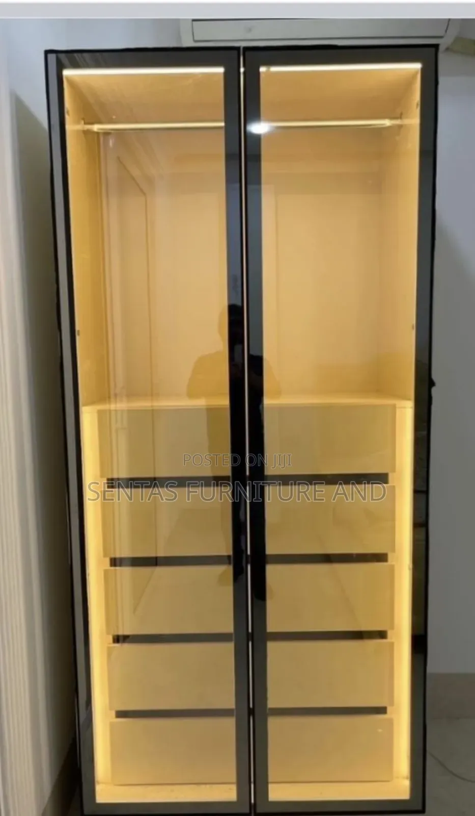 Wardrobe Installation With Aluminium Profile Glass Shutters