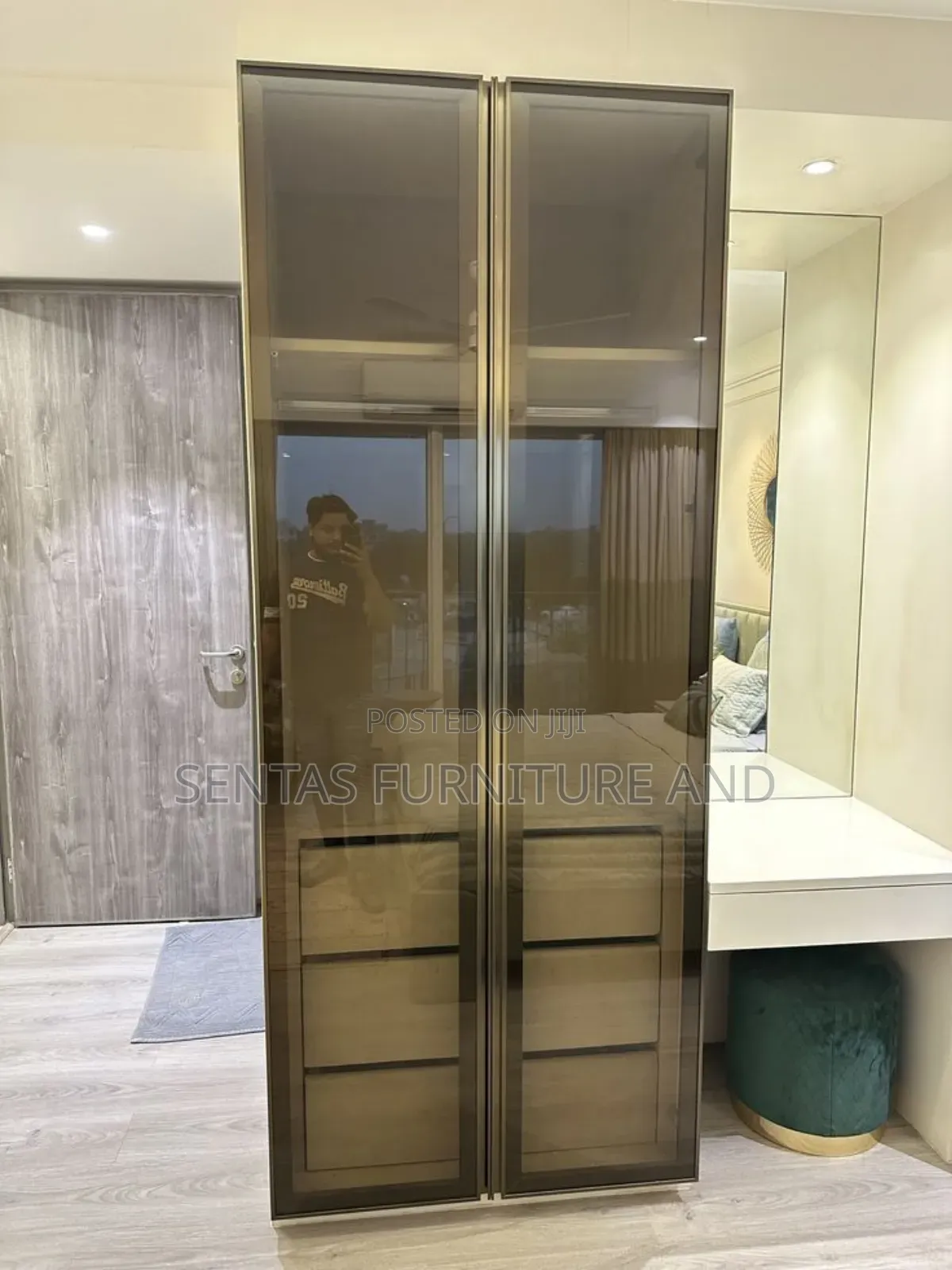 Wardrobe Installation With Aluminium Profile Glass Shutters