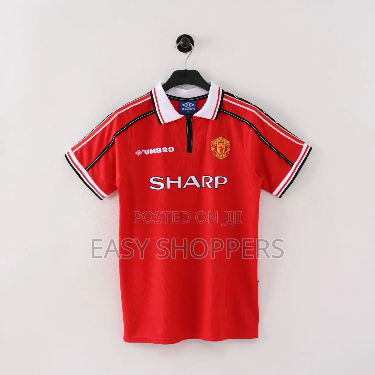 Vintage Manchester United 1998-99 Home Jersey Sharp Sponsor Logo