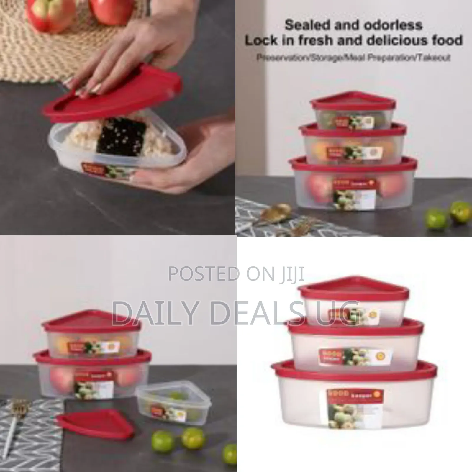 3 PCS Crisper Boxes Reusable Pizza Leftover Storage Container High