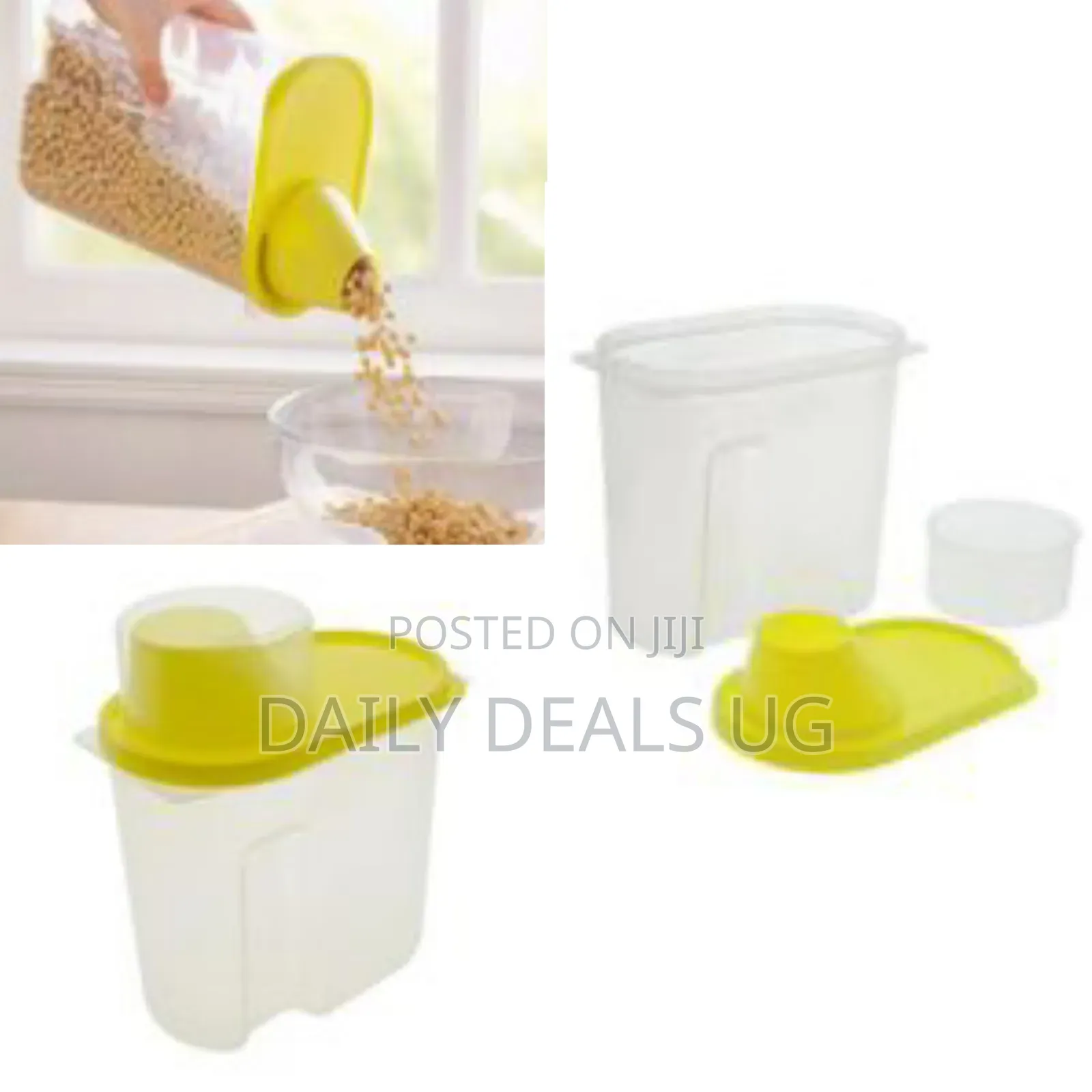 2.5 Litre Food Plastic Storage Grains Cereal Container -Yellow