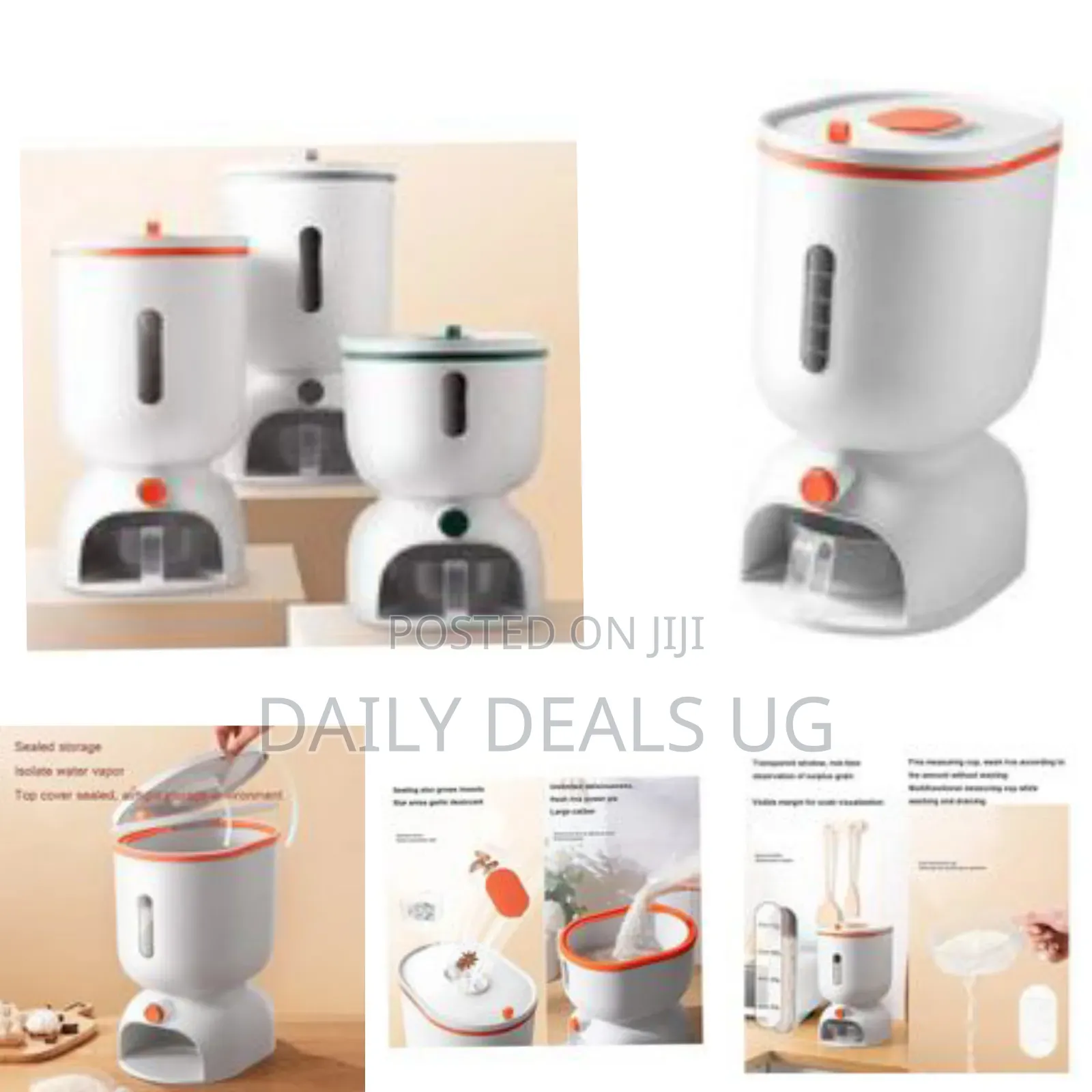5.5 Kg Airtight Rice Dispenser, Sealed Grain Container With Lid