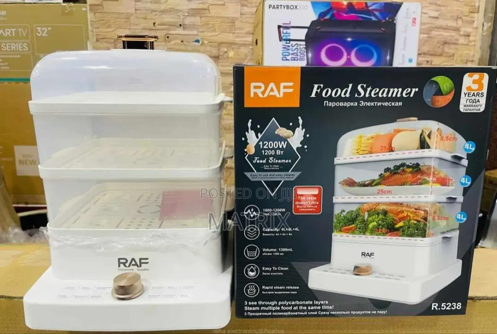Raf 3 Tier Electric Food Cooking Steamer Pot With Display and Timer