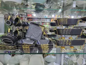 Luxury Black and Gold Ceramic Dinnerware Set