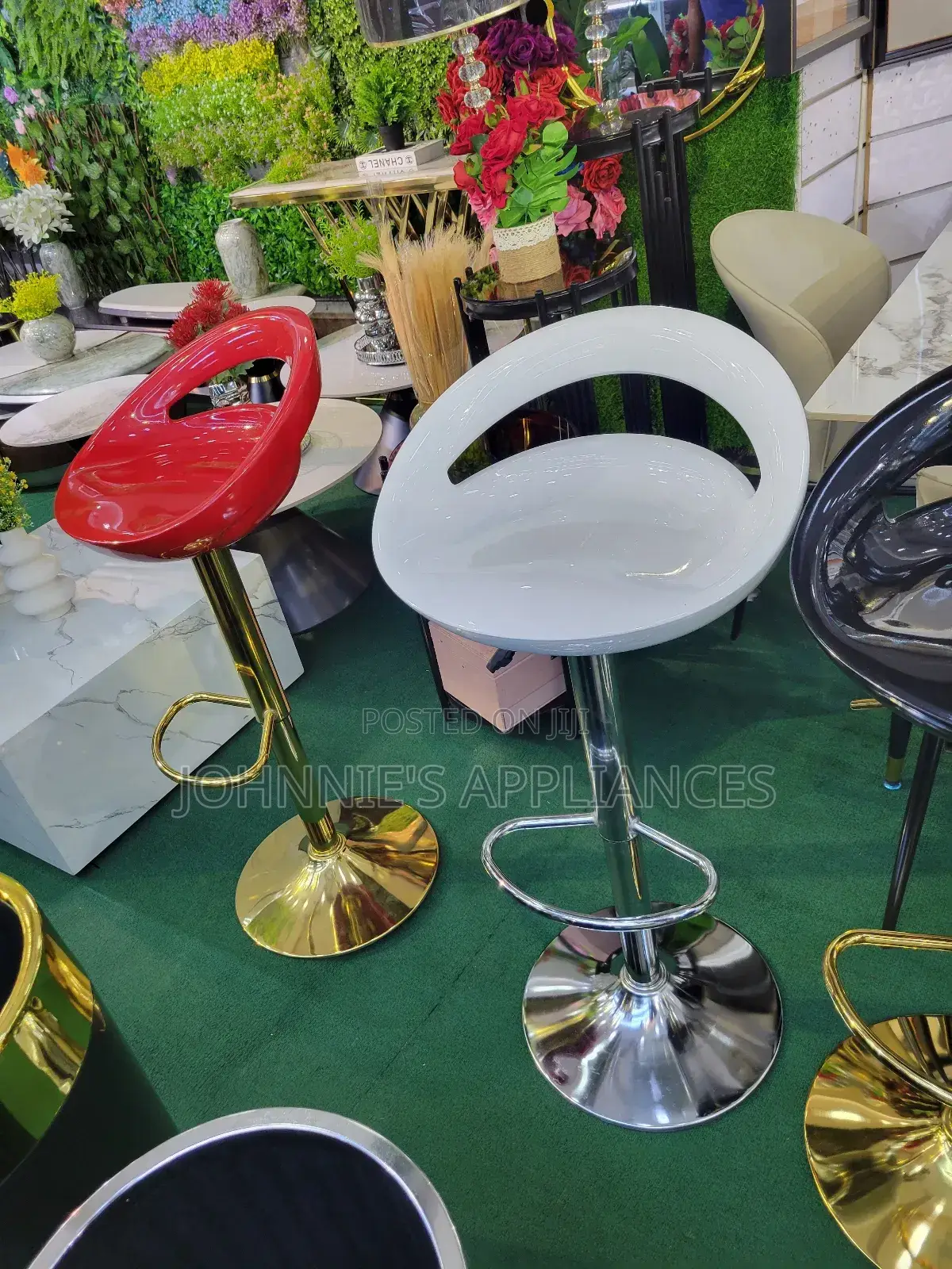 Modern Adjustable Bar Stools With Chrome Base
