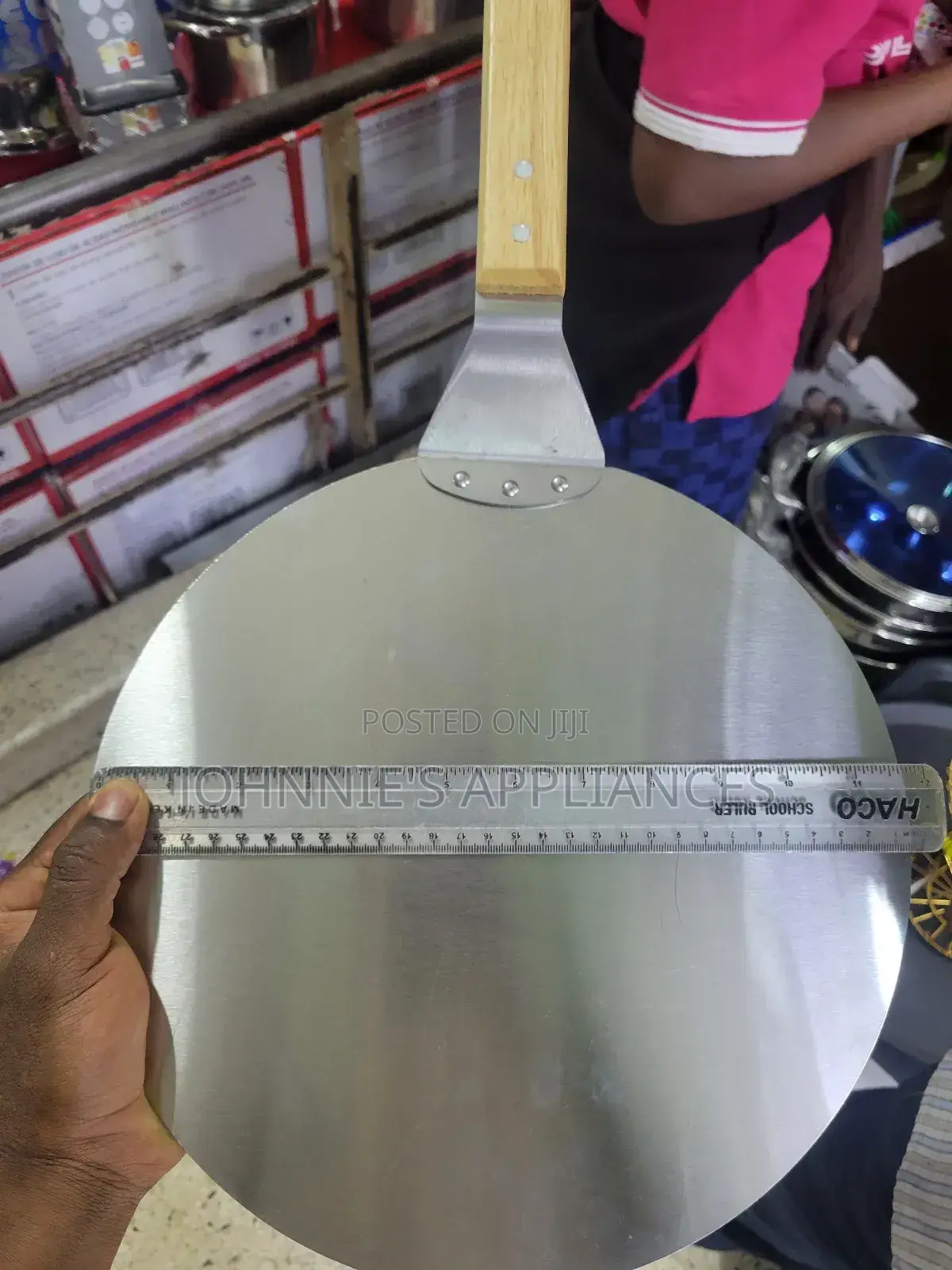 Stainless Steel Pizza Peel / Chapati Turner With Wooden Handle