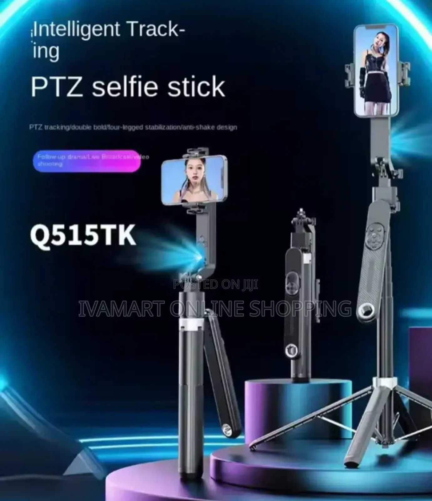 Intelligent Q515tk Tracking Gimbal Selfie Stick for Mobile Phones
