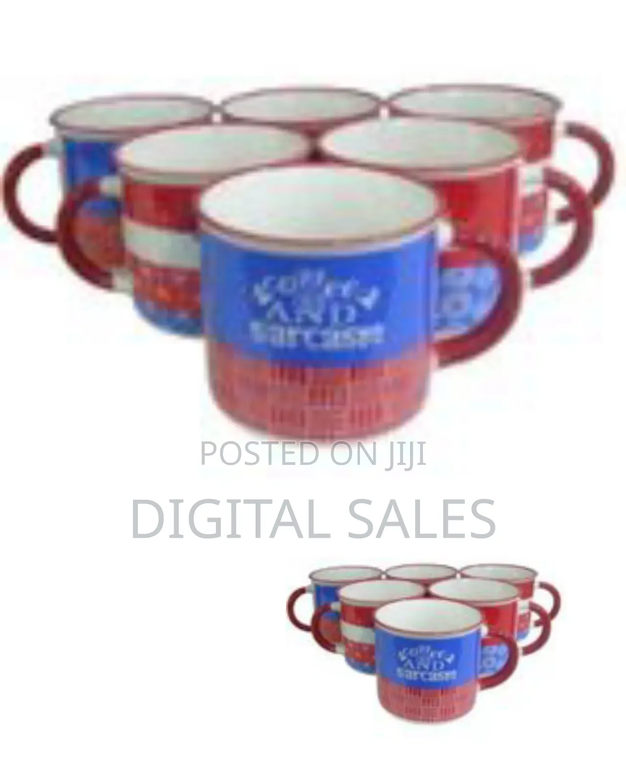 6 Piece Mugs for Coffee, Tea, Hot Chocolate Lover Printed Word Cups