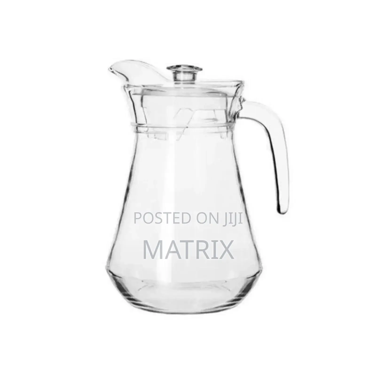 7 Pieces Drinkware Set of 1 Jug and 6 Crystal Glasses-Transparent