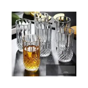 7 Pieces Drinkware Set of 1 Jug and 6 Crystal Glasses-Transparent
