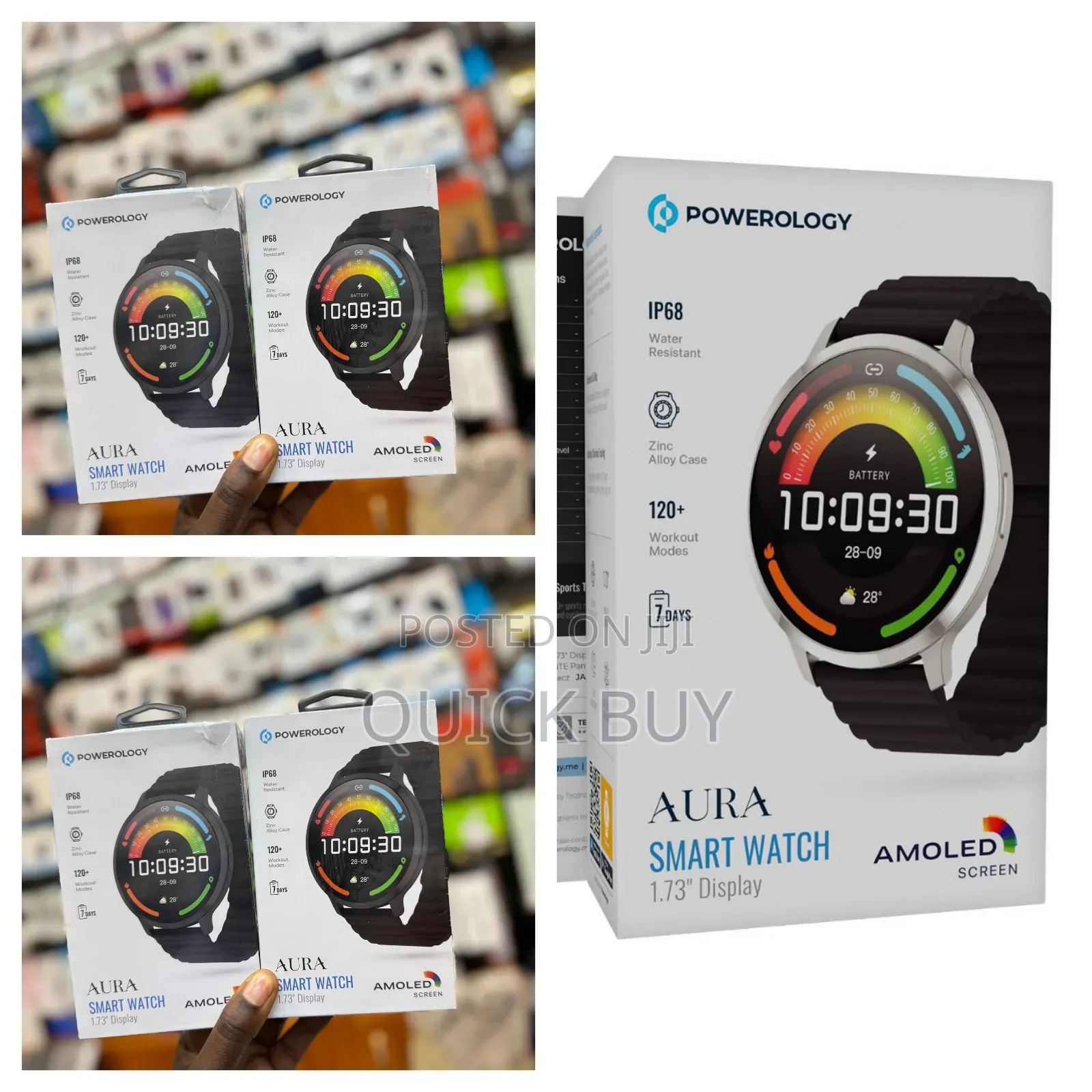 Powerology Aura Smart Watch With 1.73" Amoled Screen