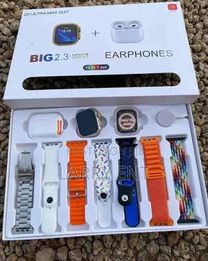 Ultra Smartwatch–7 Straps, Amoled Display, Bluetooth Earbuds Included
