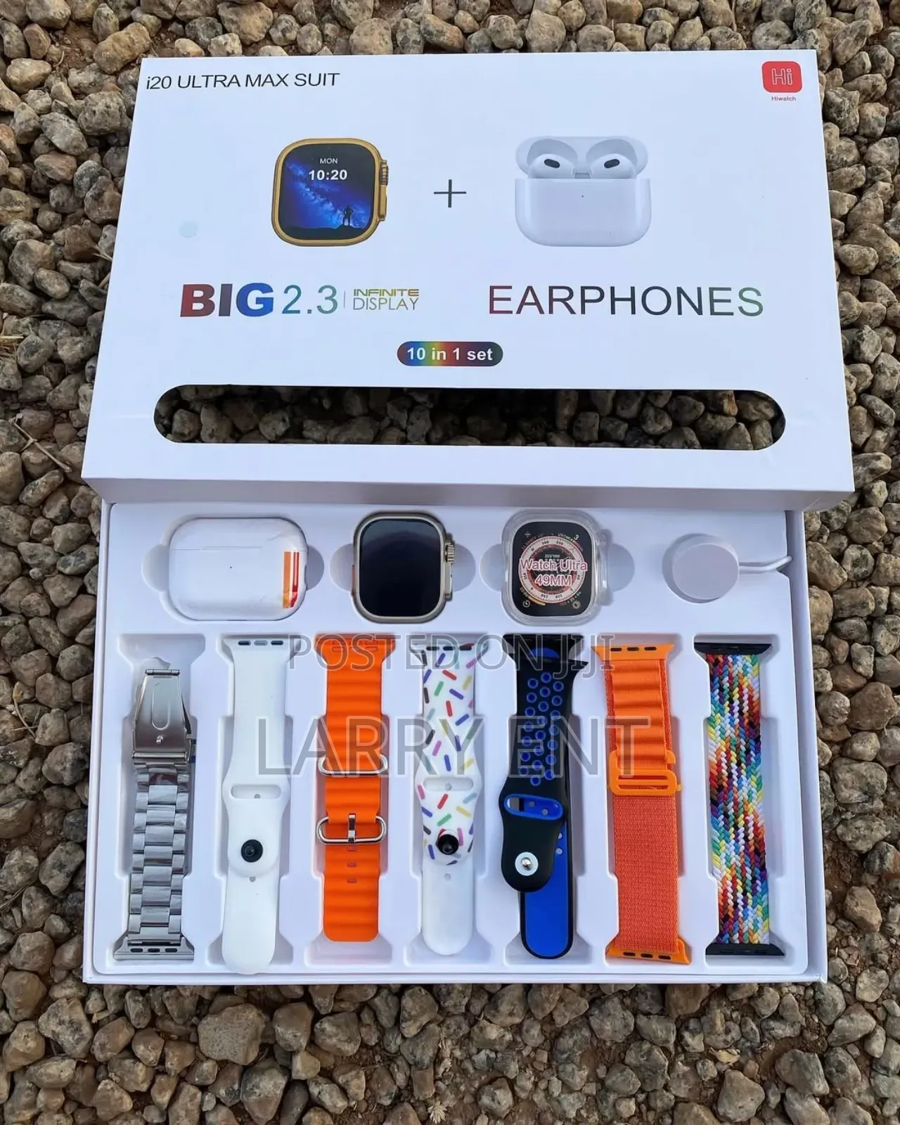 Ultra Smartwatch–7 Straps, Amoled Display, Bluetooth Earbuds Included