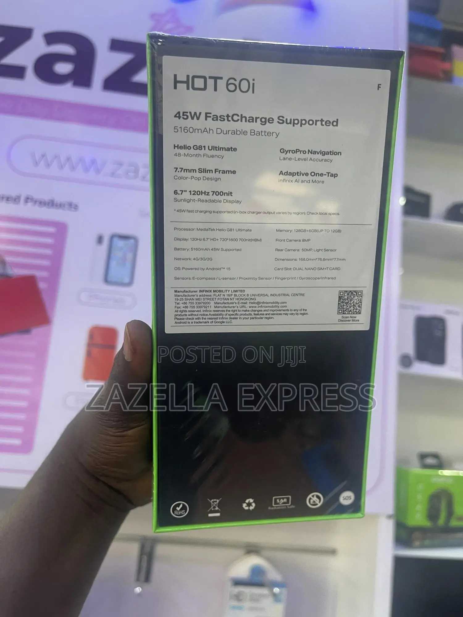 New Infinix Hot 60i 128 GB Black