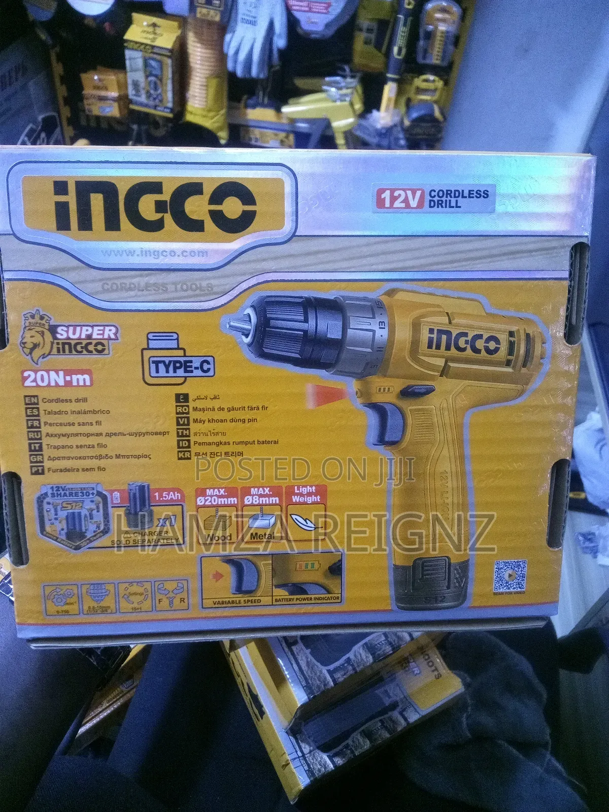 Ingco Lithium-Ion Cordless Drill -12v