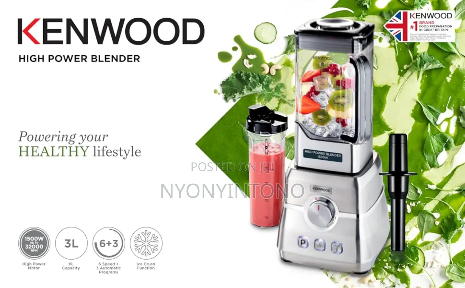 Kenwood 1500w 6speed Ice Crushing Blender Blm91640ss