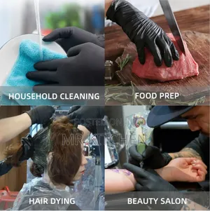 Disposable Black Kitchen Gloves (Pack)