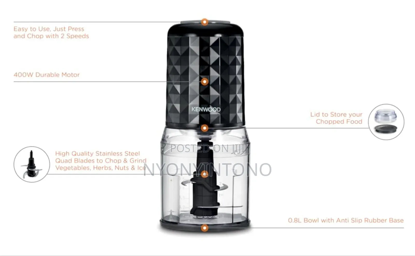 Kenwood 400w Powerful and Durable Electric Chopperchp40