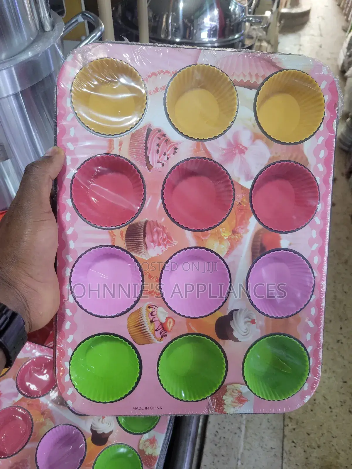 12-cup Non-stick Cupcake And Muffin Baking Tray Silicone Liners