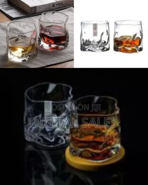 6 Pieces of 250ml Creative Distorted Shape Whisky Glasses Old