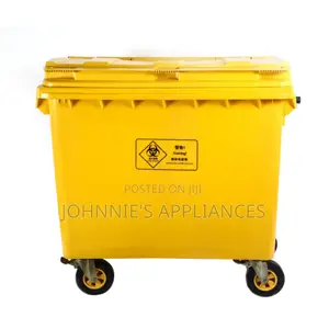 660l Medical Waste Bin With Wheels – Yellow Biohazard Container