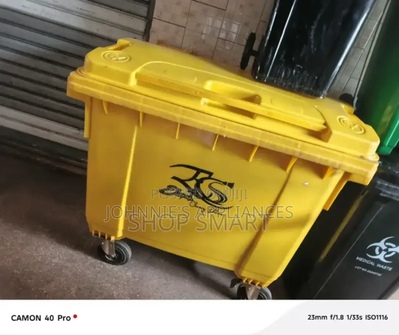 660l Medical Waste Bin With Wheels – Yellow Biohazard Container