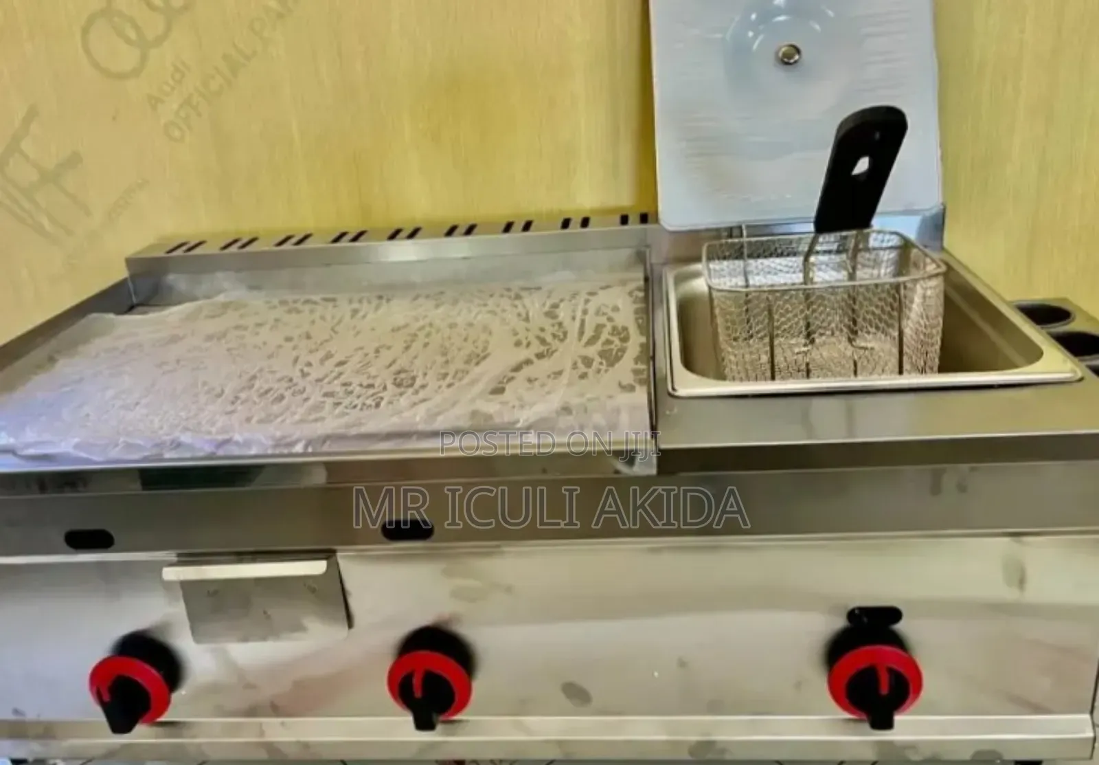 3in1 Commercial Gas Double Griddle With 10litres Deep Fryer