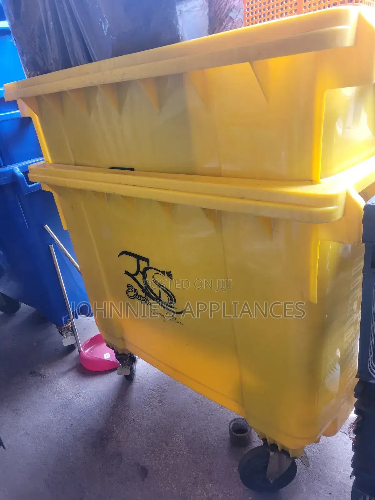 660l Medical Waste Bin With Wheels – Yellow Biohazard Container