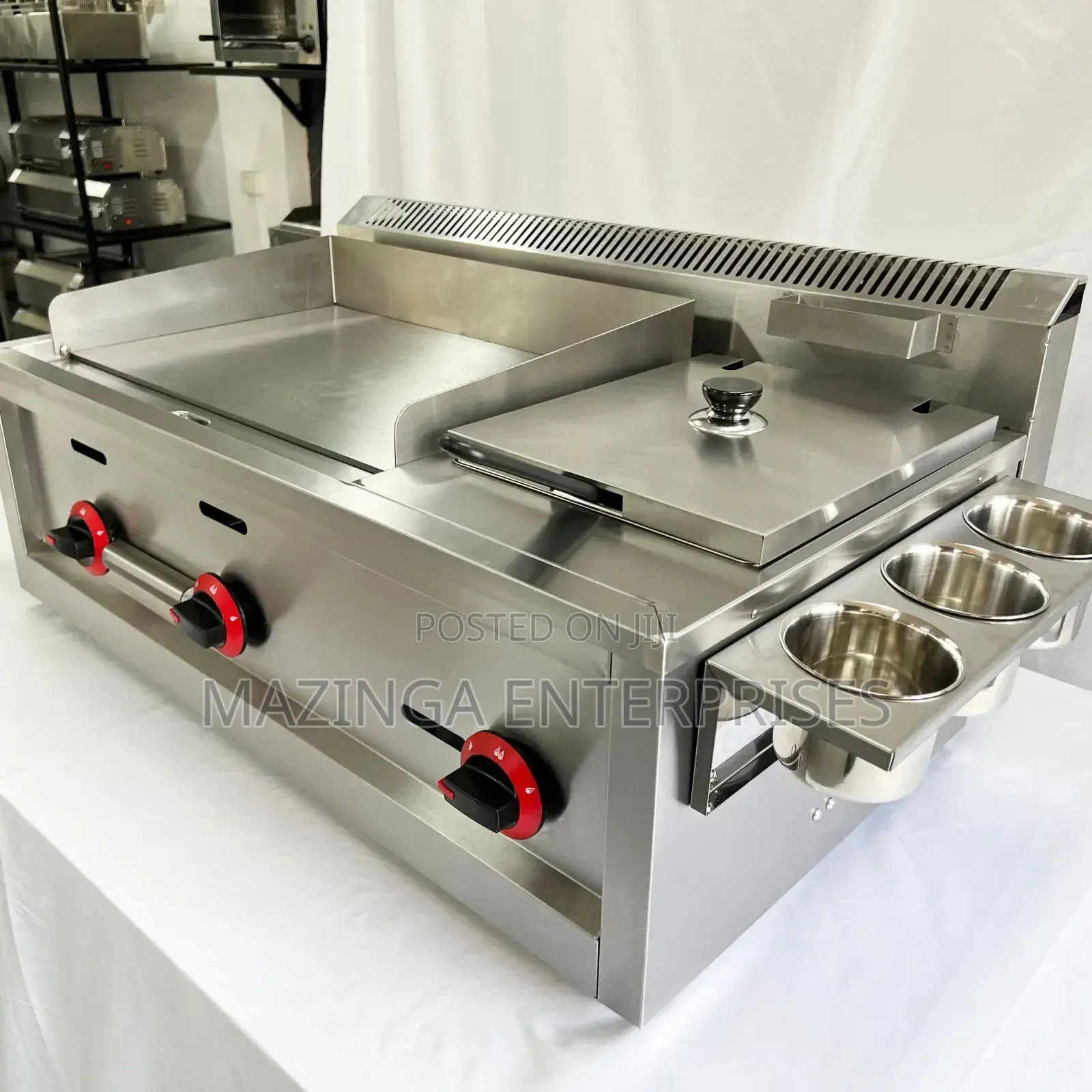 3in1 Commercial Gas Double Griddle With 10litres Deep Fryer