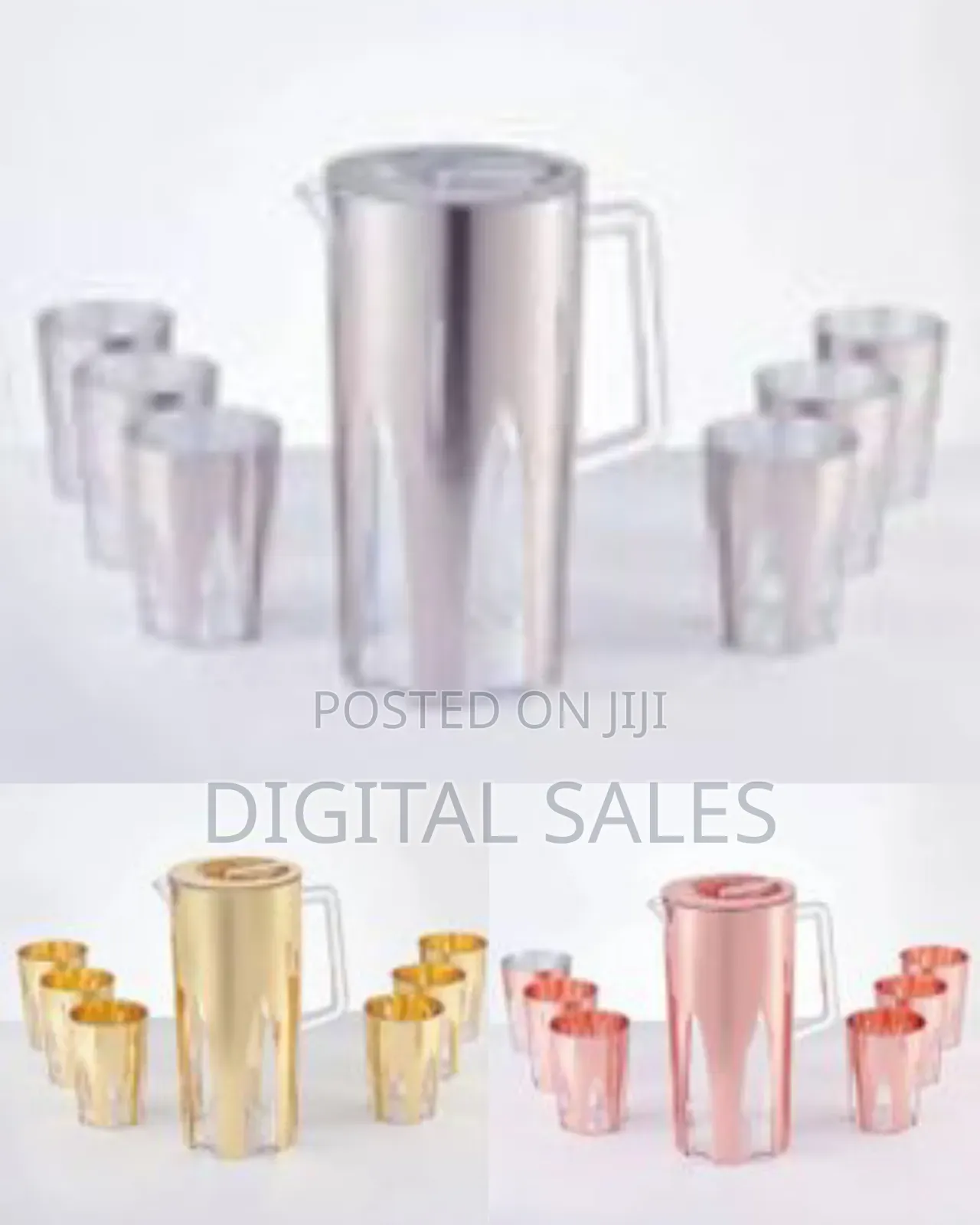 6 Pieces of Melamine Juice Tumblers Cups and 1piece Jug Water Set