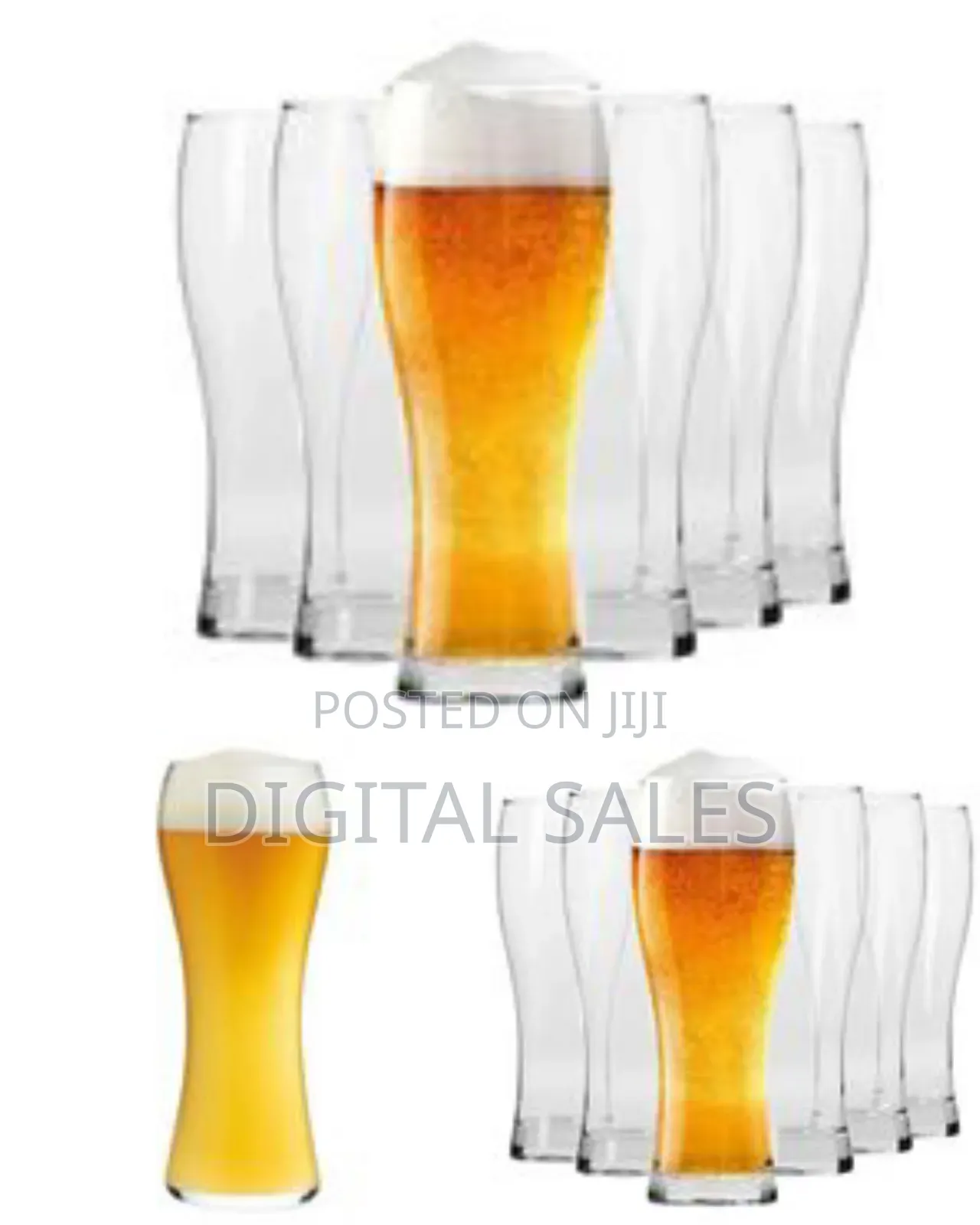 Arcoroc 6 Pieces of Legend Juice Beer Glasses Mugs -Colorless