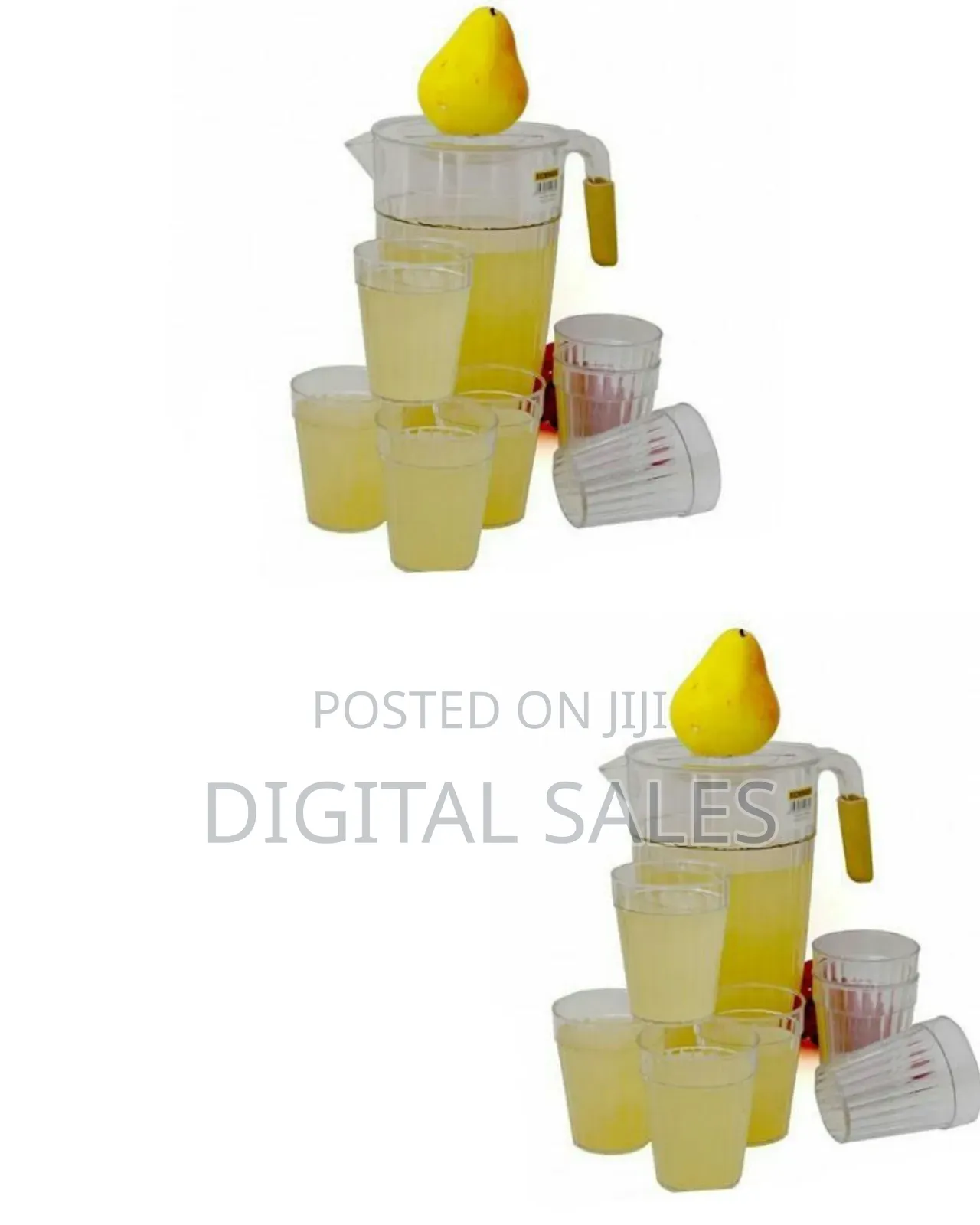 7 Piece Acrylic Juice 6 Tumblers Cups and 1 Piece Serving Jug Water