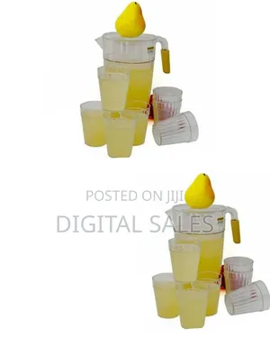 7 Piece Acrylic Juice 6 Tumblers Cups and 1 Piece Serving Jug Water