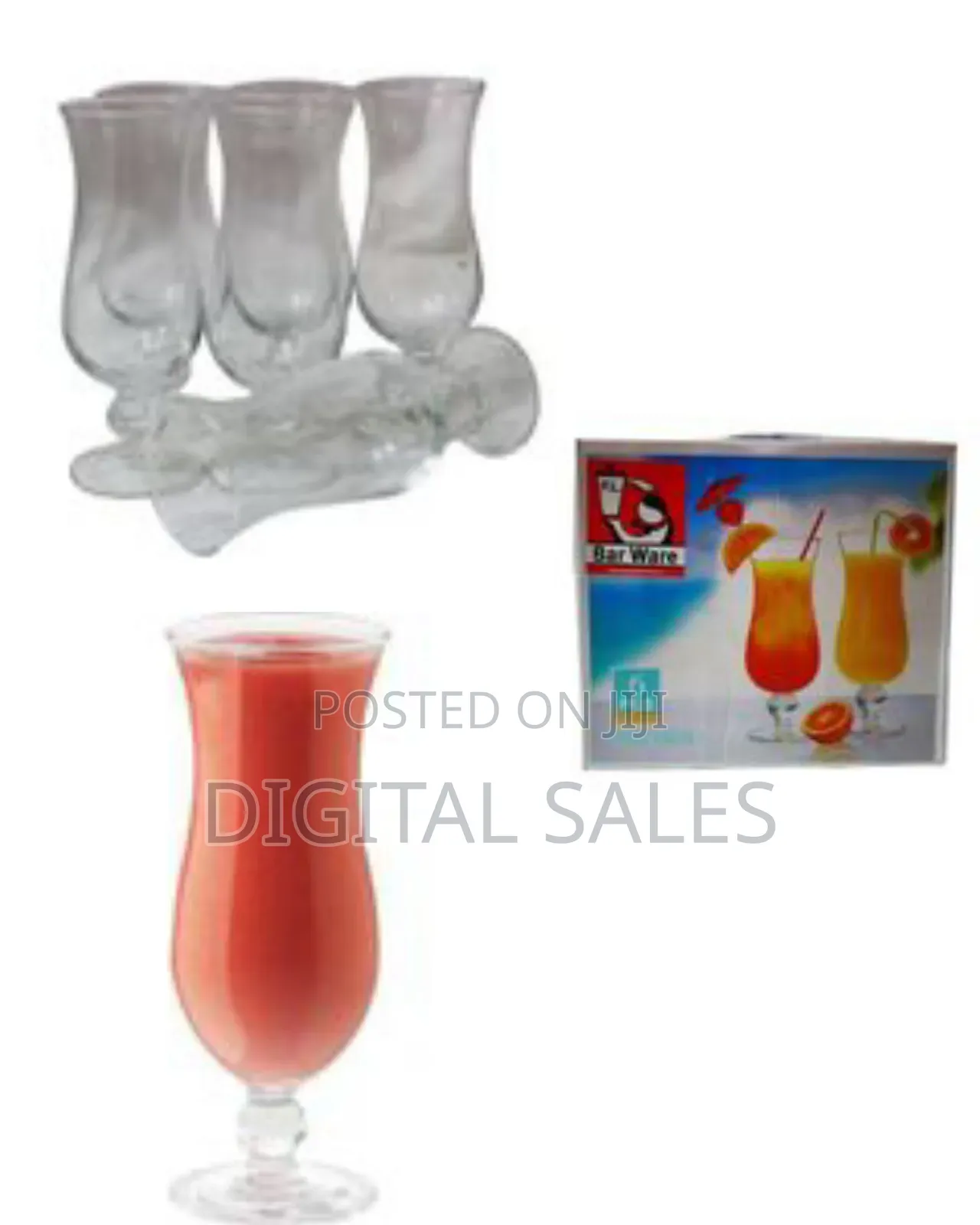 6 Pieces of of Fruit Cocktail Juice Glasses Mugs