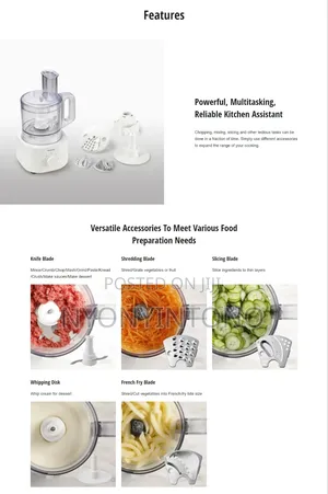 Panasonic 5-in-1 High-Quality Food Processor, 18-Functions Mkf310wtz