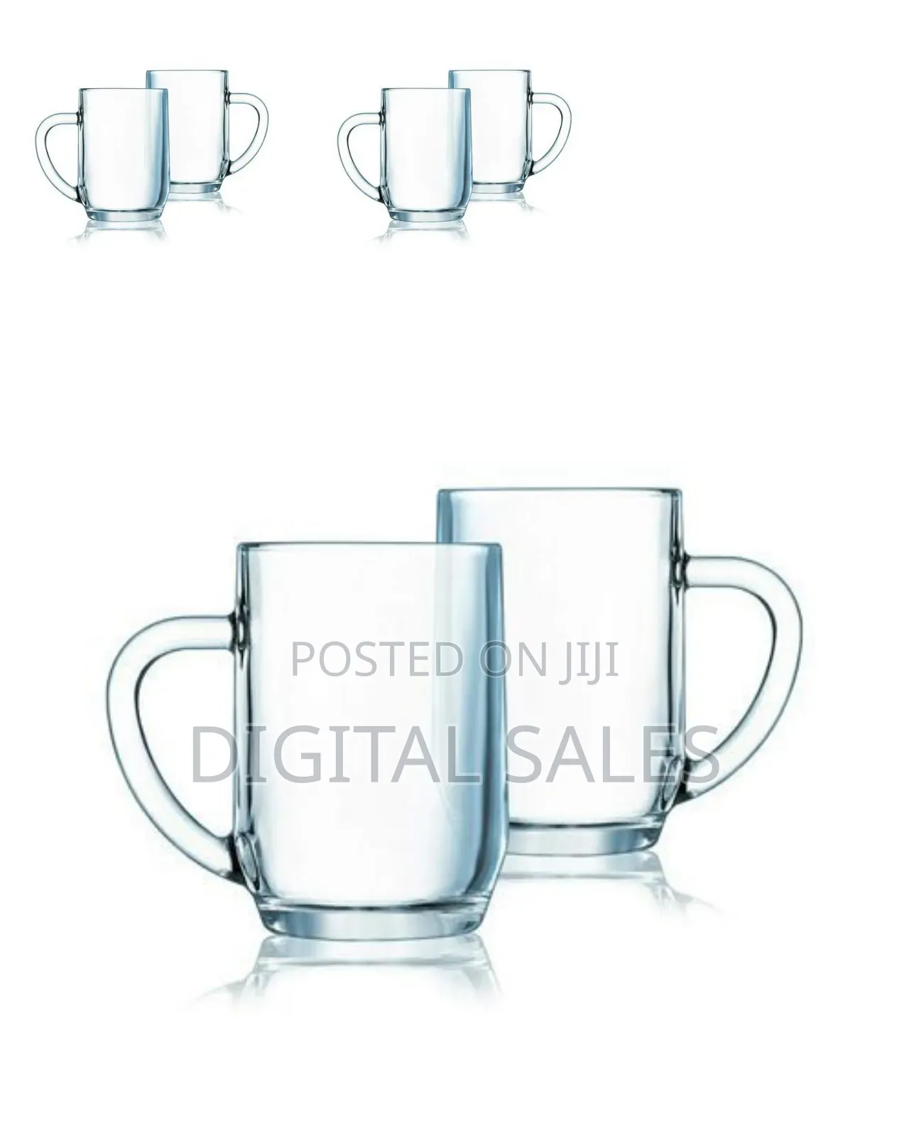 Luminarc 6 PCS of Glass Coffee Tea Cups Mugs -Colorles